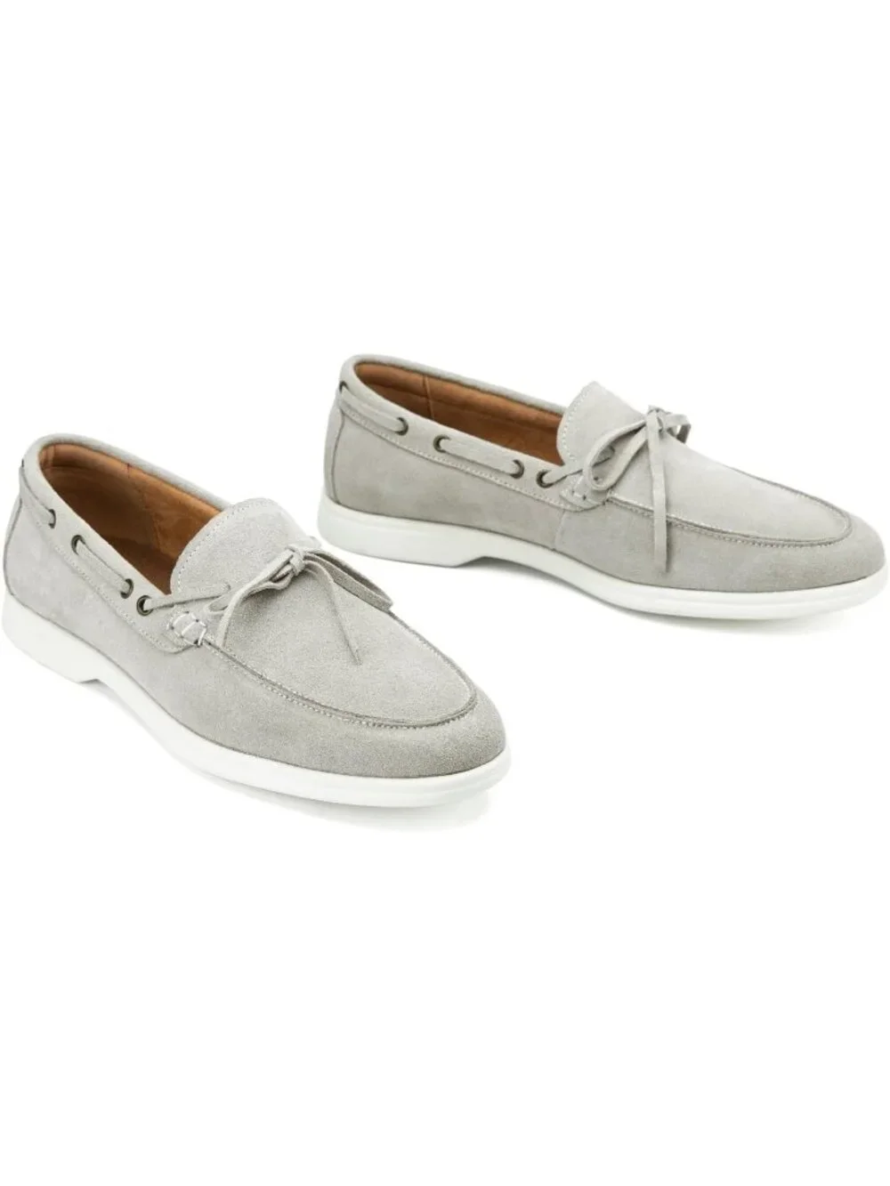 🆕Men's White 1 Leather Loafers Slip-On Moccasins Suede Dress Shoes Lightweight